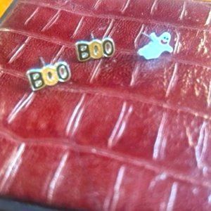 Ghost and Boo Halloween Stud Earrings